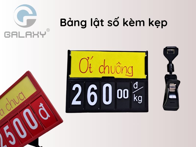 Bảng lật số kèm kẹp, bảng lật số siêu thị KT 12*8.5 cm