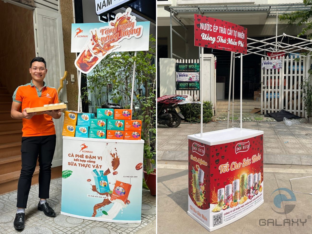 Booth sampling và standee - Sự kết hợp hoàn hảo