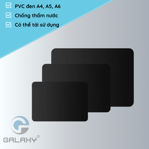 Bảng nhựa PVC đen, bảng ghi giá siêu thị KT A4, A5, A6