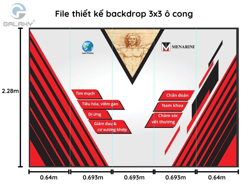 Thiết kế backdrop sự kiện cho Menarini và Solventum