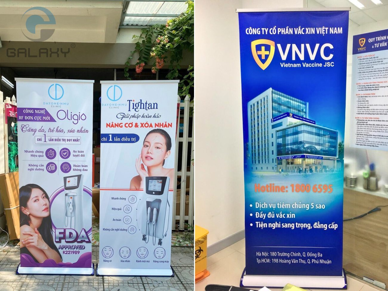  Standee cuốn nhôm hào hoa, giá cuốn nhôm đế to một mặt