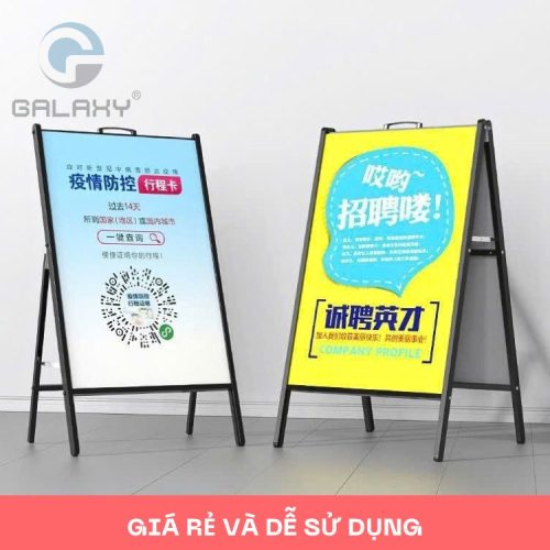 Standee chữ A bằng sắt KT tranh 0.6x0.9m