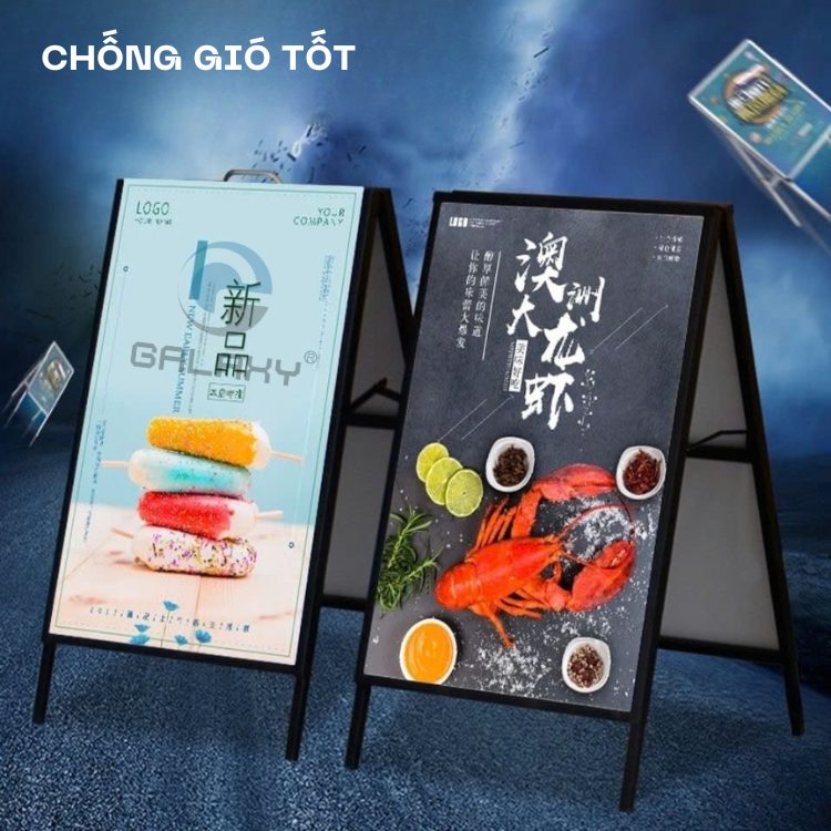 Standee chữ A bằng sắt KT tranh 0.6x0.9m