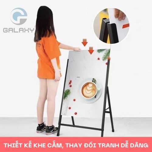 Standee chữ A bằng sắt KT tranh 0.6x0.9m