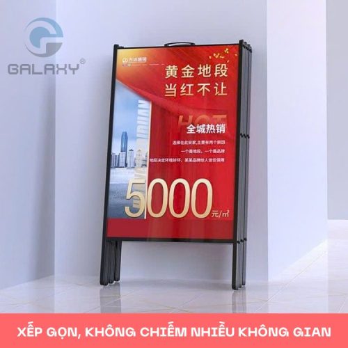 Standee chữ A bằng sắt KT tranh 0.6x0.9m