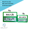 Bảng giá quầy rau, bảng lật số siêu thị