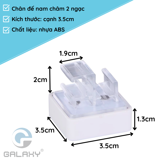 Chân nam châm 2 ngạc gắn khung bảng giá siêu thị