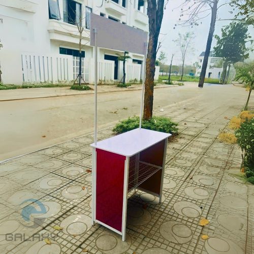 Quầy sắt, booth sampling sắt, quầy bán hàng di động bằng sắt