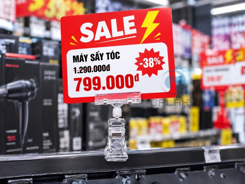 5 mẫu kẹp bảng giá sale phổ biến trong cửa hàng